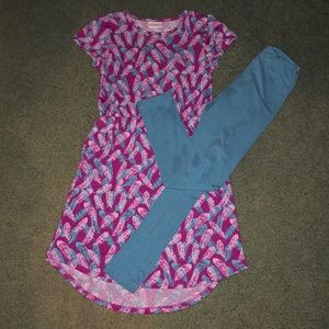 Lularoe dress and leggings set